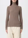 Max Mara Fitted Long Sleeve Turtleneck Knit Sweater In Brown