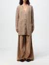Max Mara Twisted Knitted Cashmere Wool Cardigan In Hazel