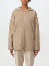Max Mara Saio Wool Blend Jersey Zip Hoodie In Haselnuss