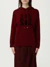 Max Mara Logo-detail Hooded Sweater In Burgundy