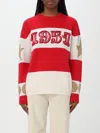 Max Mara Red Wool Jacquard Dirce Over Pullover In Rot