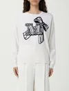Max Mara Wool And Cashmere Pullover With Velvet Effect Embroidery Clothing In White