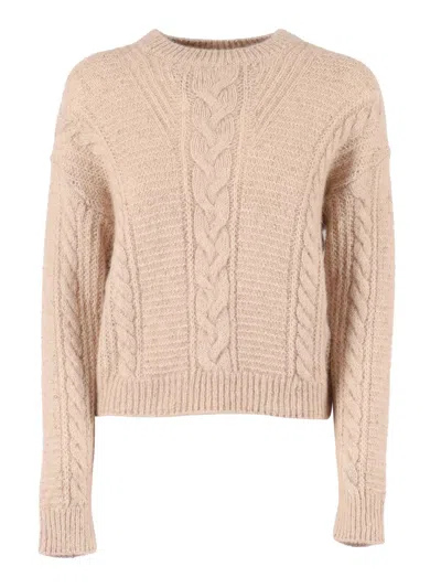 Max Mara Studio Boxy Sweater In Blended Alpaca In Neutral