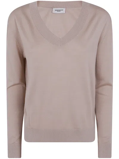 Max Mara Sweater V Neck "wkd Talamo" In Brown