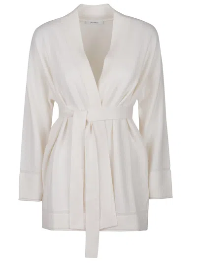Max Mara Belted Cashmere Cardi-coat In White