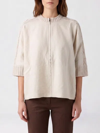 Max Mara Linen Knit Cardigan In Brown