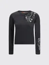 Max Mara Wool Sweater With Lace Inserts In Black