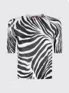 Max Mara White Animal Print Crew Neck Top In Multi