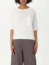 Max Mara Round Neck Short Sleeve T-shirt In White