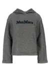 Max Mara Melange Midnight Blue Cotton Blend Gary Sweatshirt In Gray