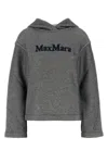 Max Mara Melange Midnight Blue Cotton Blend Gary Sweatshirt In Gray