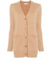 Max Mara Sequin Embellished Wool Cashmere Cardigan In Brown