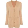 Max Mara Sequin Embellished Wool Cashmere Cardigan In Beige