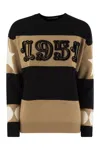 Max Mara Multicolor Dirce 1951-motif Striped Jumper In Black/camel