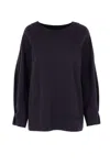 Max Mara Wool And Viscose Pullover With Raglan Sleeves In Blue