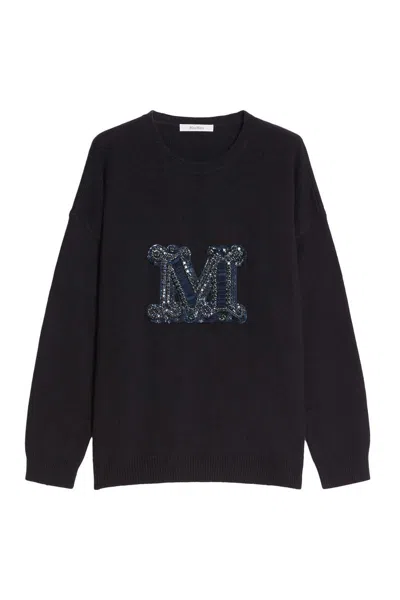 Max Mara Maxmara Vicolo Oversized Jumper Navy In Blue Marine