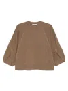 Max Mara Crew Neck Sweater In Cashmere Wool In Brown