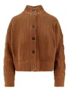 Max Mara Afelio Wool And Cashmere Cardigan In Brown