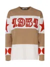 Max Mara Light Brown Dirce 1951-motif Striped Jumper In Brown