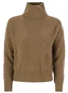 Max Mara Studio Panino Argyle Cashmere Blend Sweater In Brown