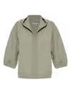 Max Mara Wool Blend Cardigan With Buttoned Hood In Green