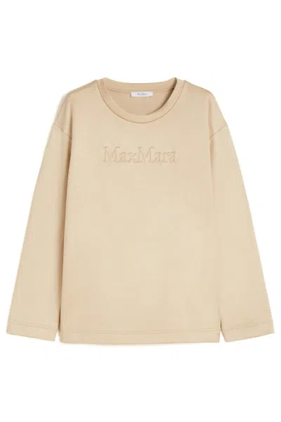 Max Mara Silk And Cotton Sweatshirt In Neutral