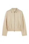 Max Mara Silk And Cotton Cropped Sweatshirt In Neutral