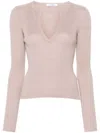 Max Mara Ribbed-knit Jumper In Powder