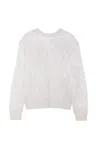 Max Mara Crewneck Ribbed Jumper In White