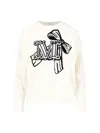 Max Mara Wool And Cashmere Pullover With Velvet Effect Embroidery Clothing In White