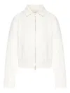 Max Mara Shirt-collar Zip-front Jacket In White