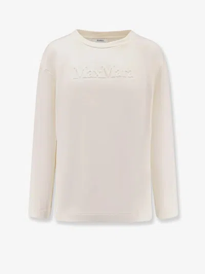 Max Mara Berma Cotton And Silk Sweatshirt In White