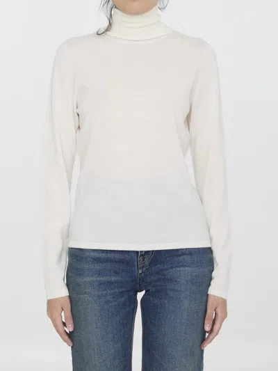 Max Mara Saluto Wool Knit Sweater In Ivory