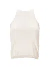 Max Mara Cotton Crew Neck Top With Ribbed Texture In White