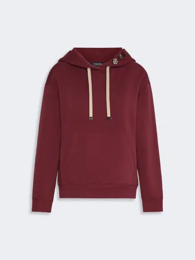 Max Mara Sweat-shirt À Capuche En Jersey In Bordeaux