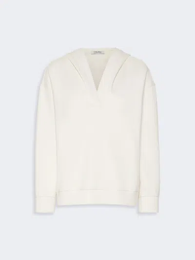 Max Mara Sweat-shirt À Capuche En Jersey Technique In White