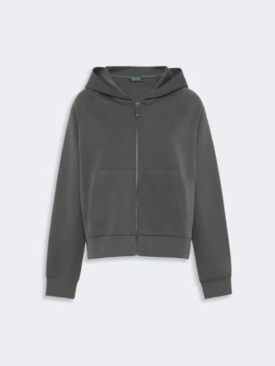 Max Mara Sweat-shirt En Jersey De Coton Technique In Gray