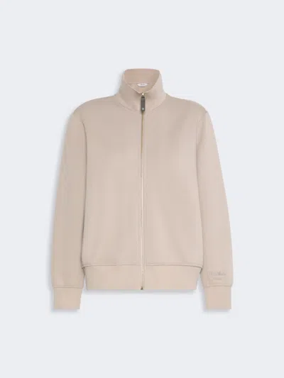 Max Mara Sweat-shirt En Jersey De Coton Technique In Neutral