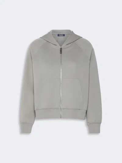 Max Mara Sweat-shirt En Jersey De Coton Technique In Gray
