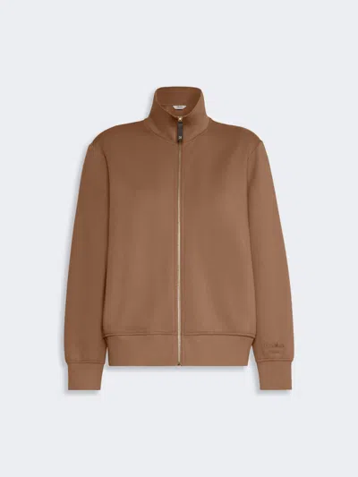 Max Mara Sweat-shirt En Jersey De Coton Technique In Brown