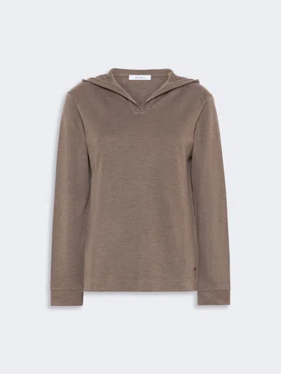 Max Mara Silk-blend Jersey Sweatshirt In Brown