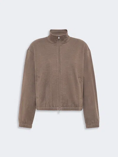 Max Mara Sweat-shirt En Jersey De Soie Mélangée In Brown