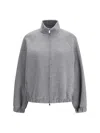 Max Mara Sweatshirt In Double Wool And Cotton Jersey In Gray