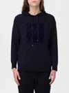 Max Mara Virgin Wool Hooded Sweater In Blue