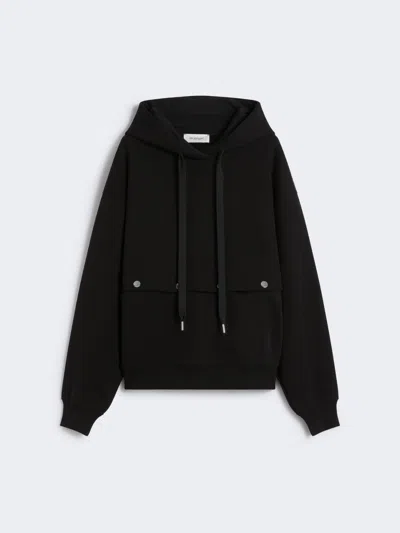 Max Mara Sweatshirt With Detachable Hem Detail In Black
