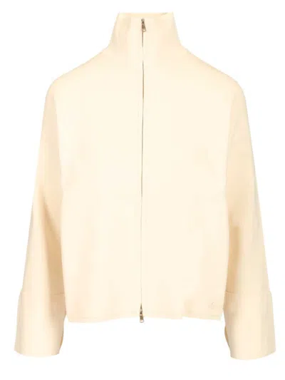 Max Mara Sweatshirt With Full Zip Sweatshirts White