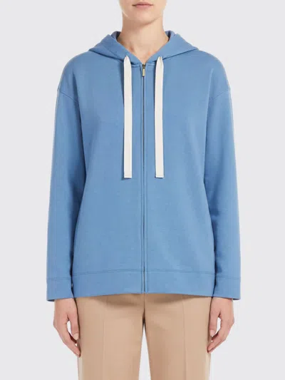 Max Mara Logo-print Zip-up Sweatshirt In Blue