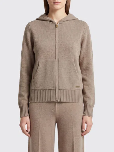 Max Mara Sweatshirt Woman Color Beige In Brown