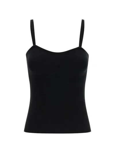 Max Mara Sweetheart-neck Top In Black