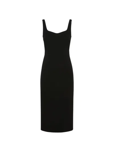 Max Mara Sweetheart-neck Midi Dress In Black
